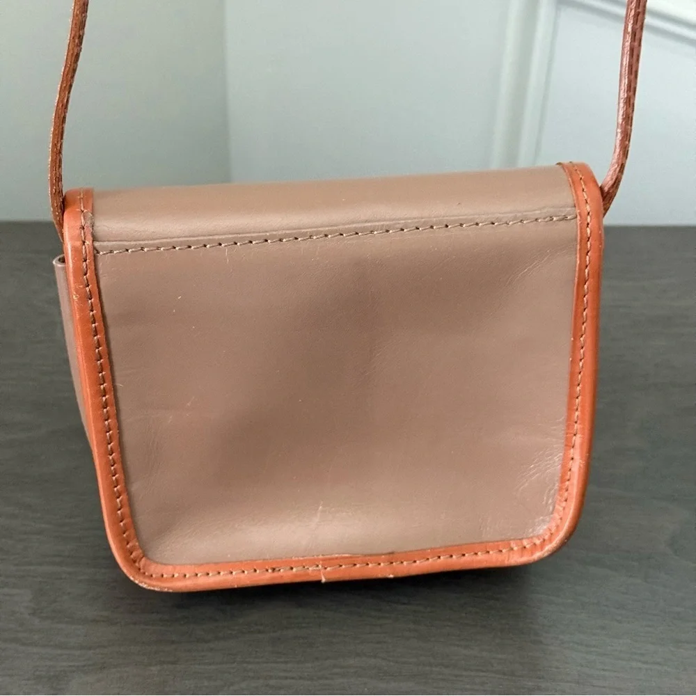 Vera Pelle Brown Leather Tan Handbag Italian Crossbody Purse